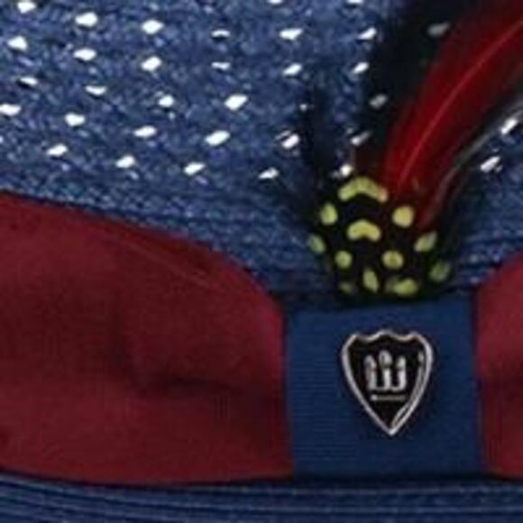 Richman Brothers Men's Polybraid Fedora Hat with Grossgrain Ribbon and Feather - Picture 5 of 6